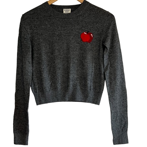 Sunday Best Sweaters - Sunday Best wool & alpaca blend Apple print sweater size XS excellent condition